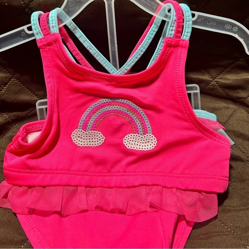 ☀️NWT-Pink Rainbow Tutu Swimsuit toddler size 18m